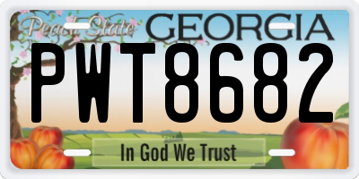 GA license plate PWT8682