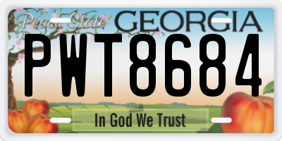 GA license plate PWT8684