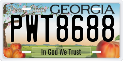 GA license plate PWT8688