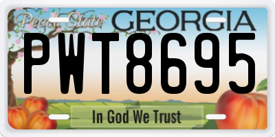 GA license plate PWT8695