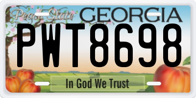 GA license plate PWT8698