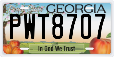 GA license plate PWT8707