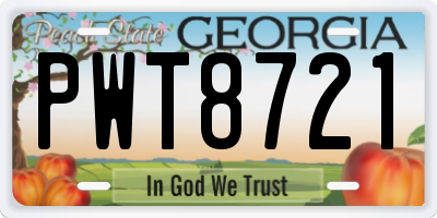 GA license plate PWT8721