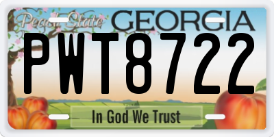 GA license plate PWT8722