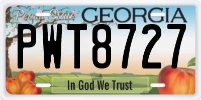 GA license plate PWT8727