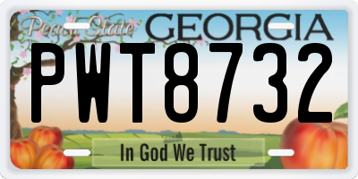 GA license plate PWT8732