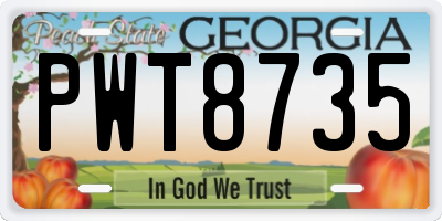 GA license plate PWT8735
