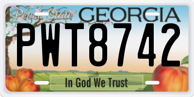 GA license plate PWT8742
