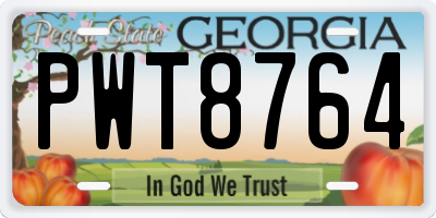 GA license plate PWT8764