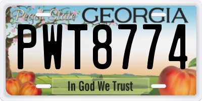 GA license plate PWT8774