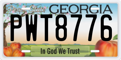 GA license plate PWT8776