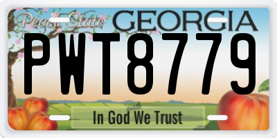 GA license plate PWT8779