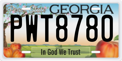GA license plate PWT8780
