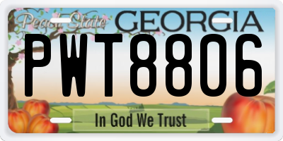 GA license plate PWT8806