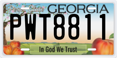 GA license plate PWT8811