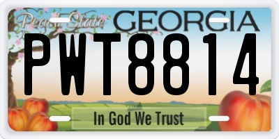 GA license plate PWT8814