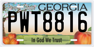 GA license plate PWT8816