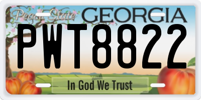 GA license plate PWT8822