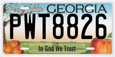 GA license plate PWT8826