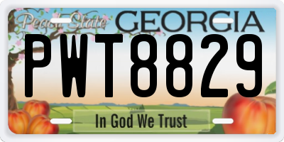 GA license plate PWT8829