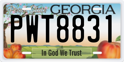GA license plate PWT8831