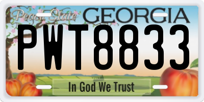 GA license plate PWT8833