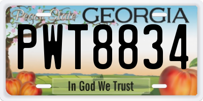 GA license plate PWT8834