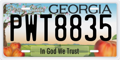 GA license plate PWT8835