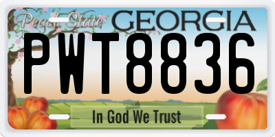 GA license plate PWT8836