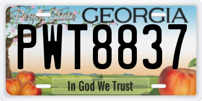 GA license plate PWT8837