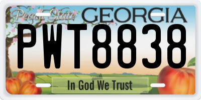 GA license plate PWT8838