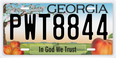 GA license plate PWT8844
