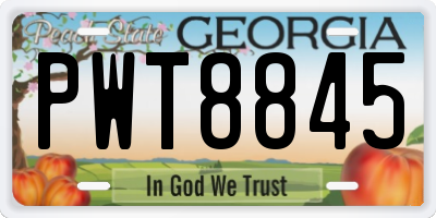 GA license plate PWT8845