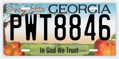 GA license plate PWT8846