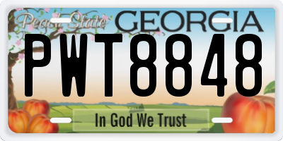 GA license plate PWT8848