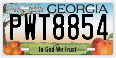 GA license plate PWT8854