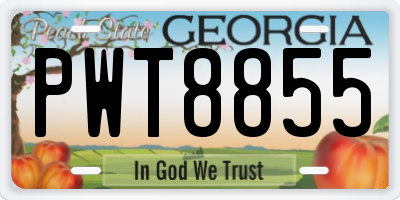 GA license plate PWT8855