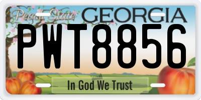 GA license plate PWT8856