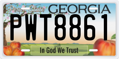 GA license plate PWT8861