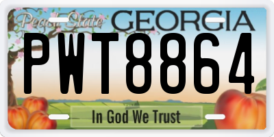 GA license plate PWT8864