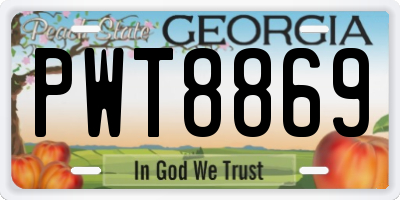 GA license plate PWT8869