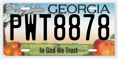 GA license plate PWT8878