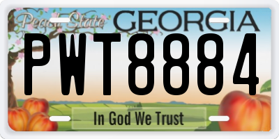 GA license plate PWT8884