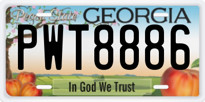 GA license plate PWT8886