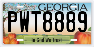 GA license plate PWT8889