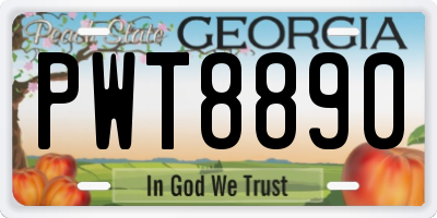 GA license plate PWT8890