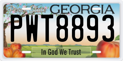 GA license plate PWT8893