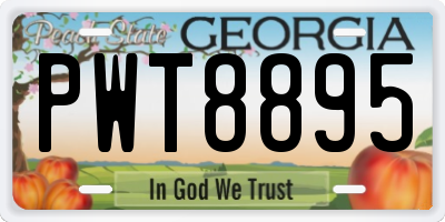 GA license plate PWT8895