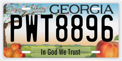 GA license plate PWT8896