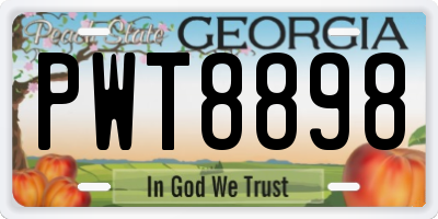 GA license plate PWT8898